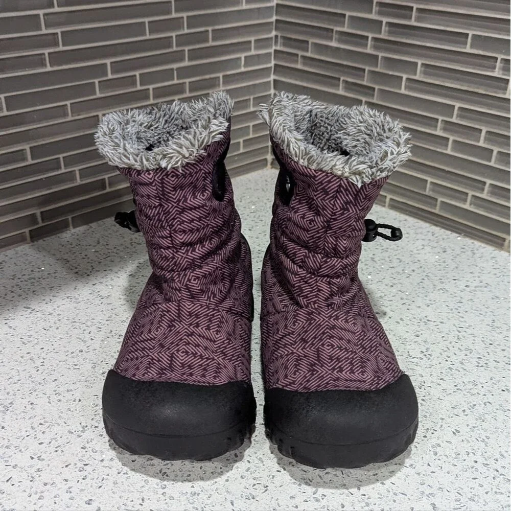Bogs Kids B-moc puff Purple Dash Winter Boots Big Girls Size 4